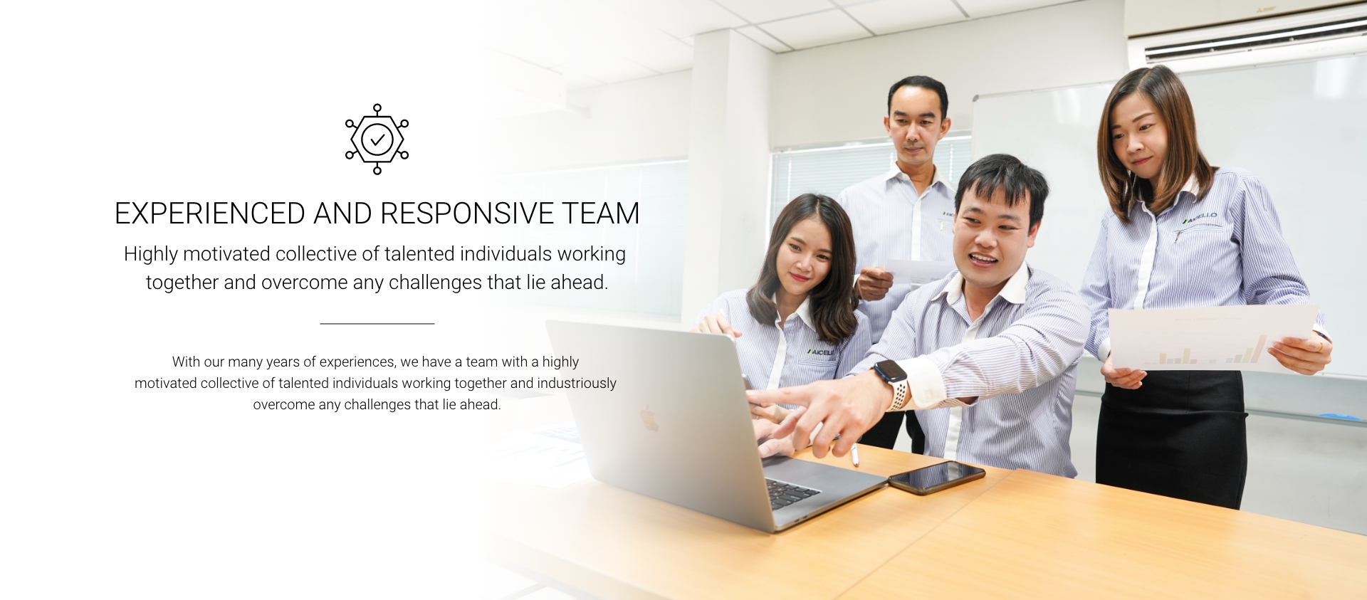 EXPERIENCED AND RESPONSIVE TEAM